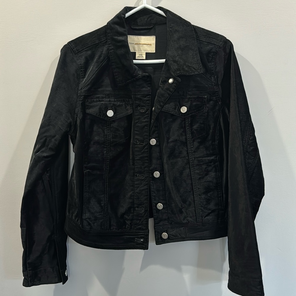 Anthropologie Pilcro crushed velvet cropped jacket Size M
